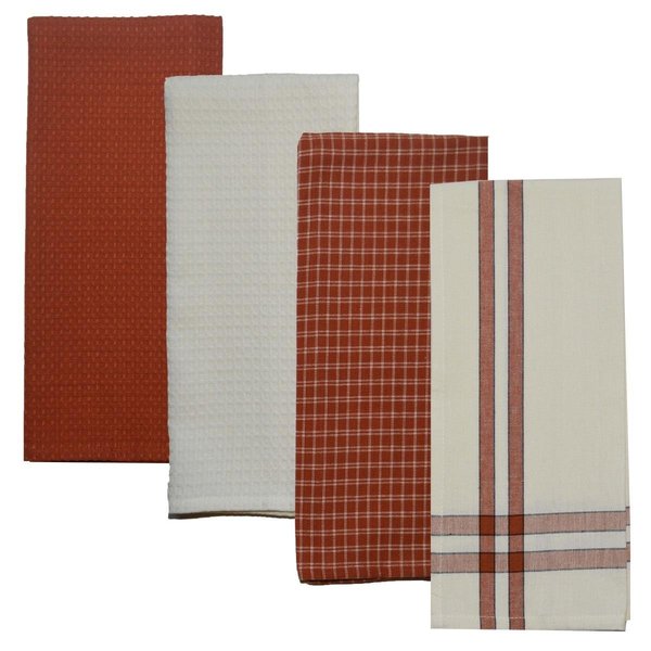 Dunroven House Variety Kitchen Towel; Terra Cotta & Cream RVARTYTC